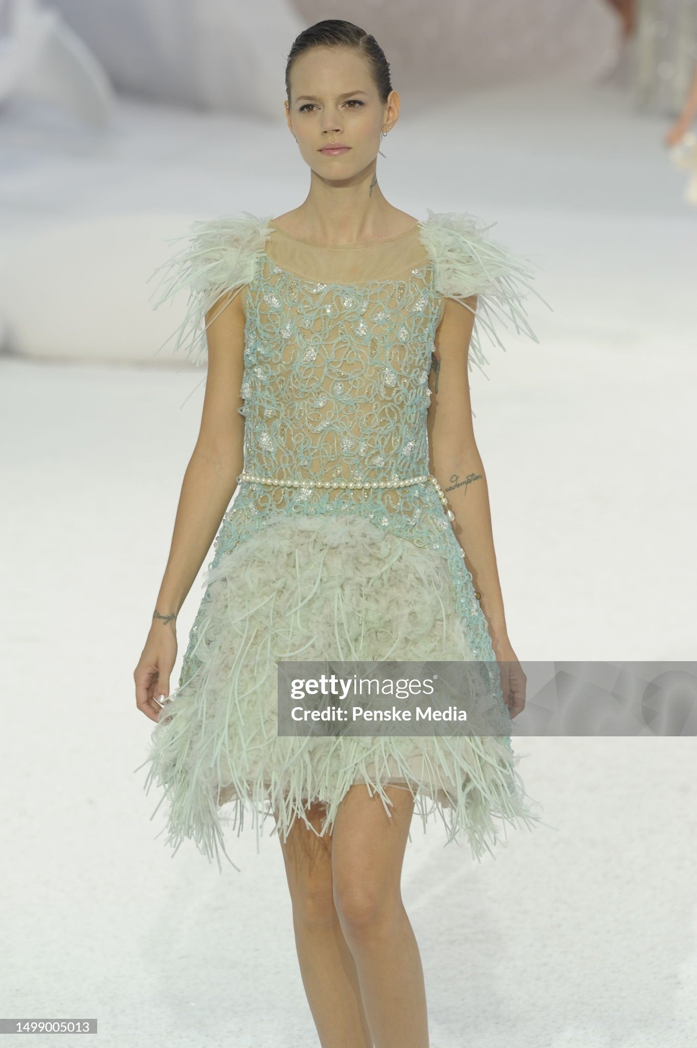 2012 Chanel by Karl Lagerfeld Documented Sheer Illusion Beaded Silk Dress w/Tags