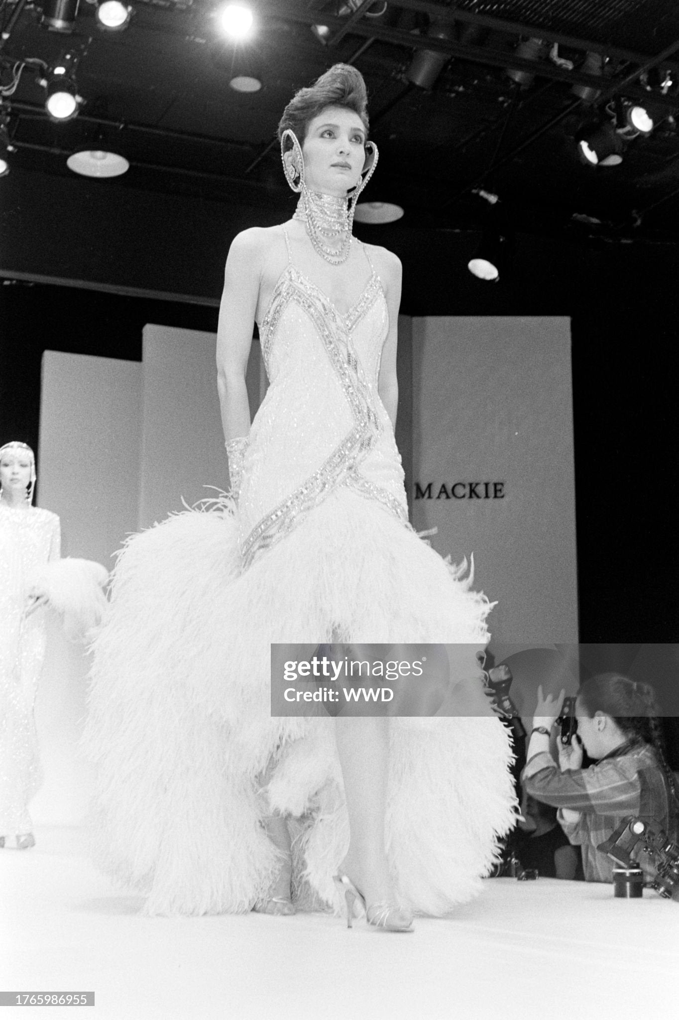 1984 Bob Mackie Documented Fully Beaded Red Silk High Low Micro-Mini Dress