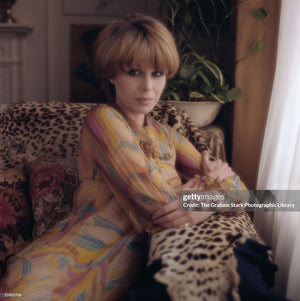 1967 Jean Muir Documented Psychedelic Op-Art Sheer Silk Tunic Mini Dress & Pants