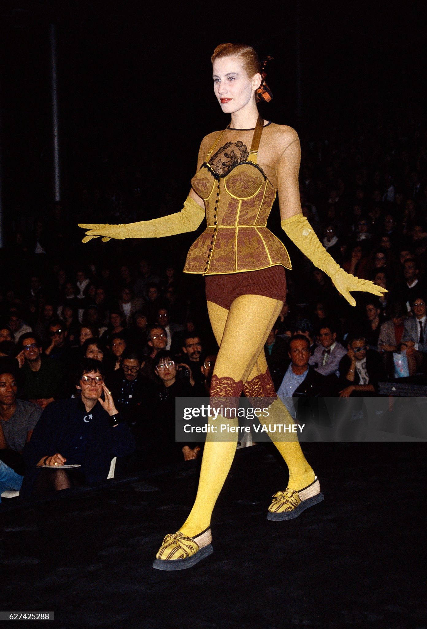 1988 Jean Paul Gaultier Documented Cowboy Lace 'Cone Bra' Bustier Lingerie Set