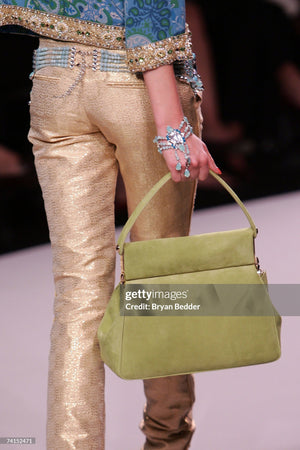 2008 Christian Dior by John Galliano Runway Turquoise Crystal Cabochons Beaded Statement Belt