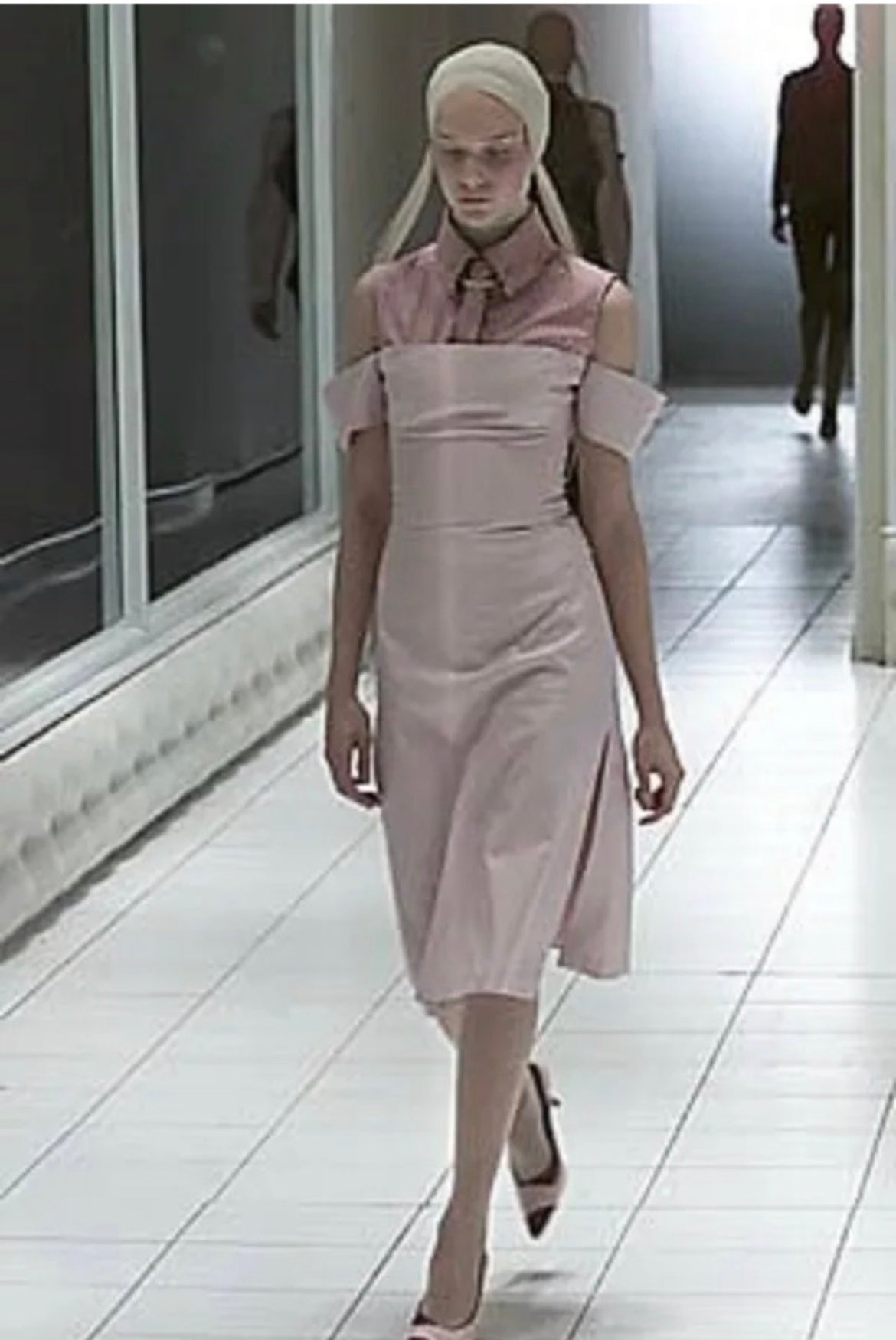 2001 Alexander McQueen 'Voss Collection' Nude & Pink Off-Shoulder Bustier Dress