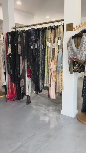 2010 Alexander McQueen Orchid Print Silk Jacquard & Tulle Asymmetric Bustle Gown