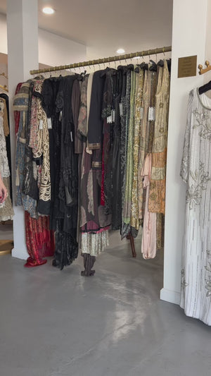 1973 Loris Azzaro Couture Black Fully Sequin Cut-Out Hourglass Mermaid Gown