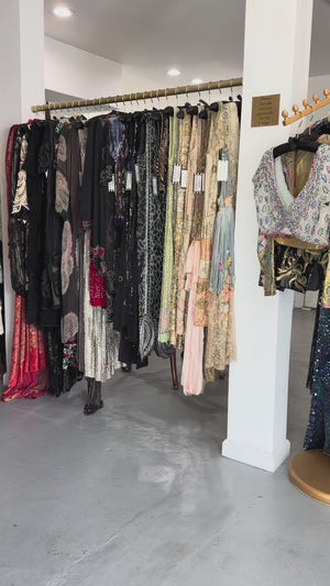 1990 Geoffrey Beene Couture 'Green Leaves' Sheer Devoré Velvet One-Sleeve Hourglass Gown