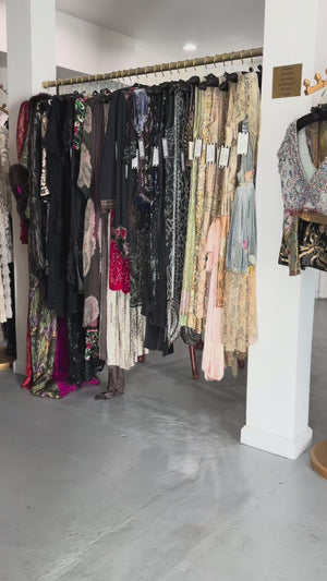 1990 Dolce & Gabbana Black Silk Chiffon Red-Roses Floral Appliqué Dress