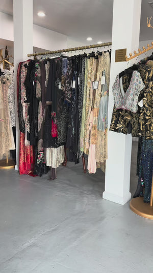 1942 Gilbert Adrian Iconic 'Gamboling Lambs' Scenic Print Scalloped Patio Dress