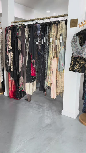 2002 Valentino Candlelight Silk Beaded Sequin Cut Out Ties Draped Bias-Cut Gown