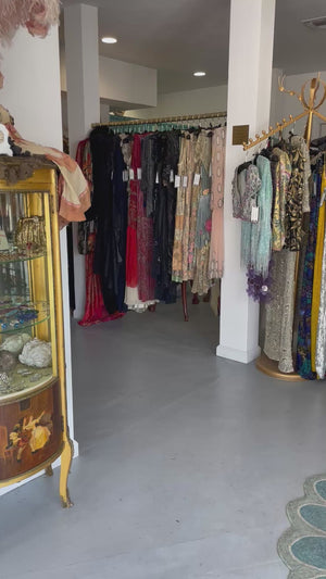 1990's Jacqueline de Ribes Metallic Blue Lurex Silk Asymmetric Bias-Cut Gown