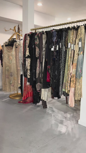 1997 Christian Dior by John Galliano Black Silk Crepe Strapless High-Slit Gown