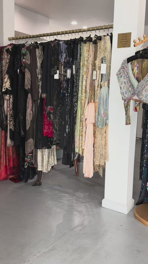 2004 Roberto Cavalli Feather Print Silk Halter Cut-Out Tiered Ruffle Bias-Cut Gown