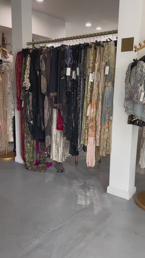 1996 Valentino Runway Editorial Leopard Print Sheer Silk Draped-Sash Gown