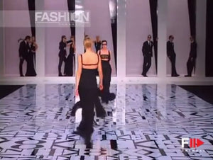 2004 Valentino Runway Beaded Bralette Draped Sheer Silk Cut-Out Gown