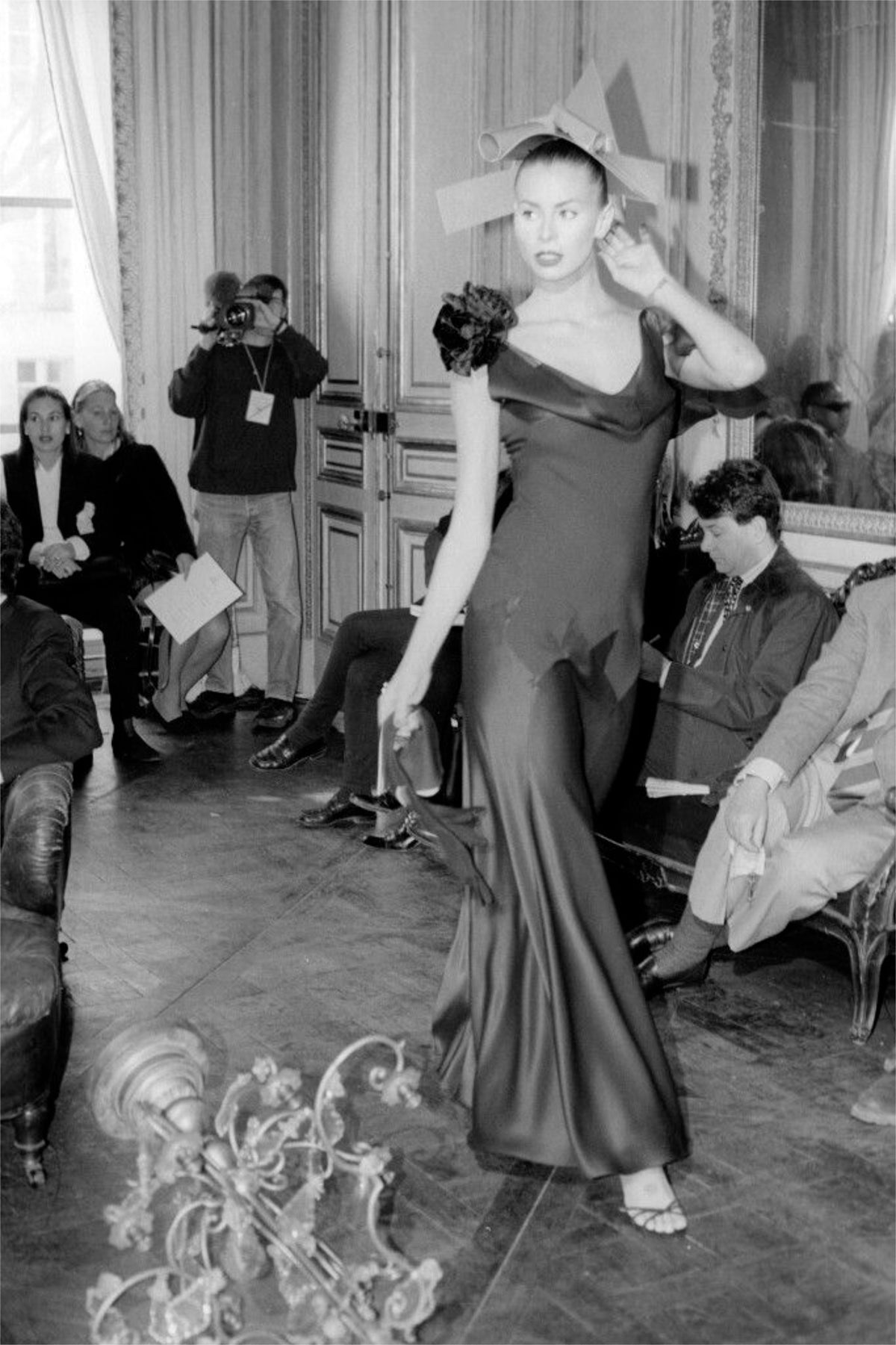 1994 John Galliano &#39;São Schlumberger&#39; Collection Ivory Off Shoulder Bias-Cut Gown