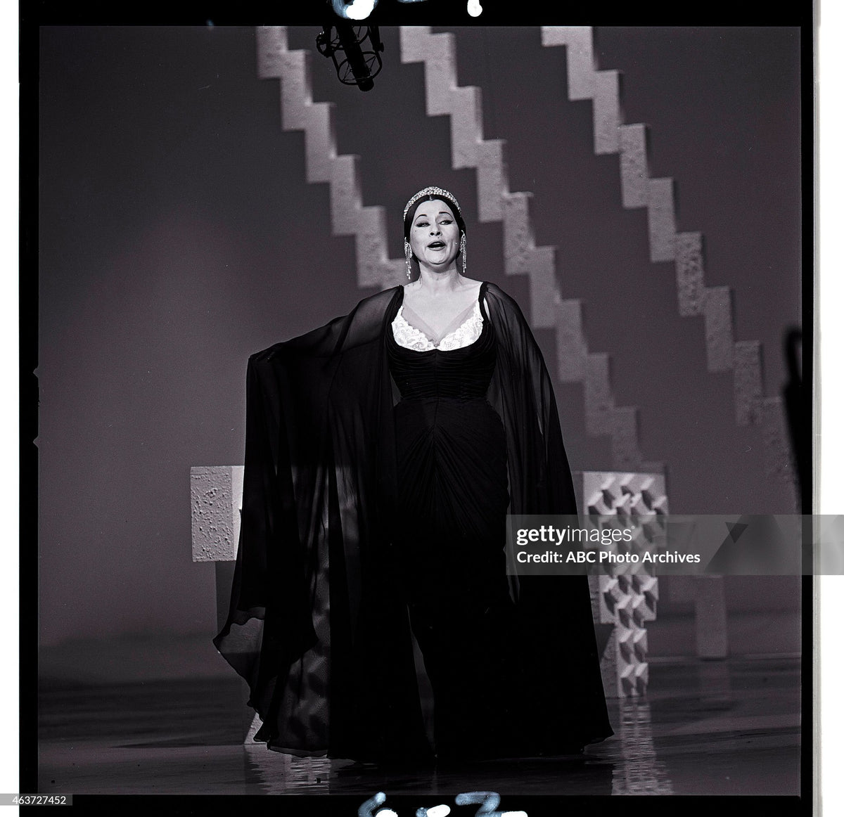 1964 Yma Sumac Documented Custom Couture Ruched Black Silk Hourglass Gown w/ Cape