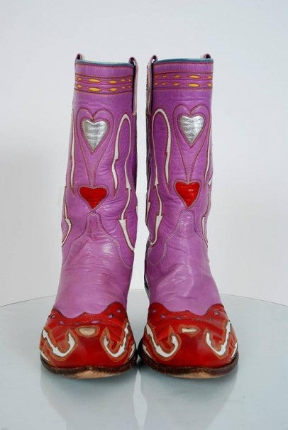 1950&#39;s Rare Nudie&#39;s Rodeo Tailor Novelty Hearts Leather Cowboy Boots