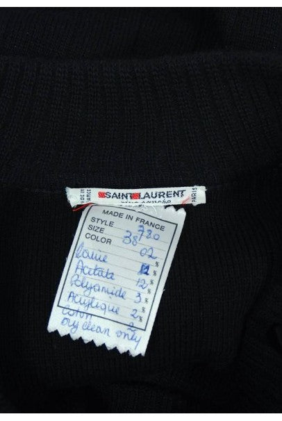 1974 Yves Saint Laurent Sequin Black Wool Sweater Le Smoking Tuxedo Pants Suit
