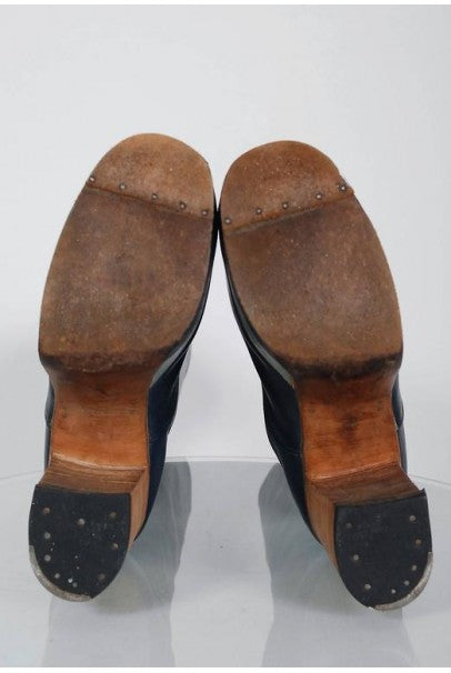 1970&#39;s Blue &amp; Silver Leather Novelty Hearts Knee-High Platform Glam-Rock Boots