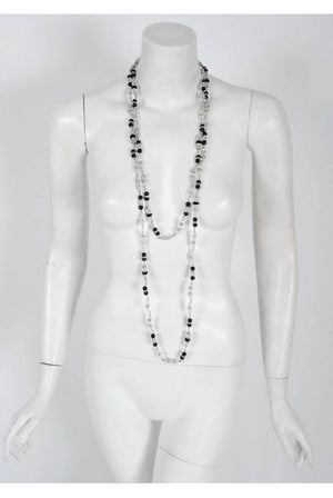 1954 Chanel by Robert Goossens Rare Crystal Metal Long Sautoir Couture Necklace