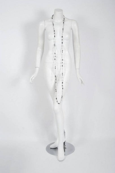 1954 Chanel by Robert Goossens Rare Crystal Metal Long Sautoir Couture Necklace