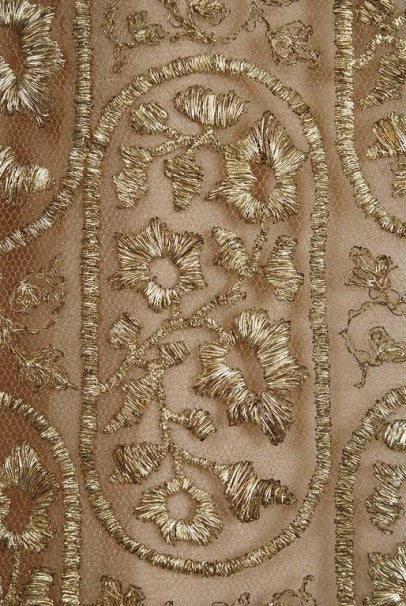 1925 Elspeth Champcommunal Haute-Couture Metallic Gold Lame Silk Flapper Dress