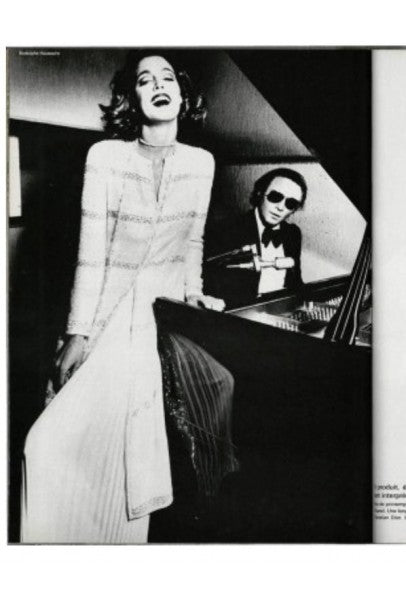 1976 Chanel Haute-Couture Rare Beaded Lesage Silk Jacket & Pleated Dress Skirt