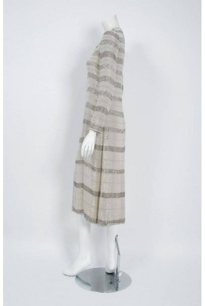 1976 Chanel Haute-Couture Rare Beaded Lesage Silk Jacket &amp; Pleated Dress Skirt