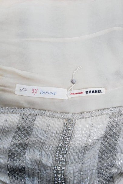 1976 Chanel Haute-Couture Rare Beaded Lesage Silk Jacket &amp; Pleated Dress Skirt