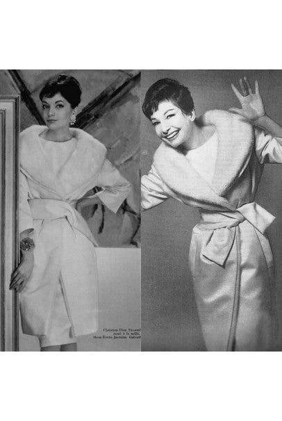 1959 Yves Saint Laurent for Christian Dior Haute-Couture Ivory Silk &amp; Mink Coat