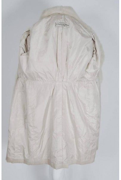 1959 Yves Saint Laurent for Christian Dior Haute-Couture Ivory Silk &amp; Mink Coat