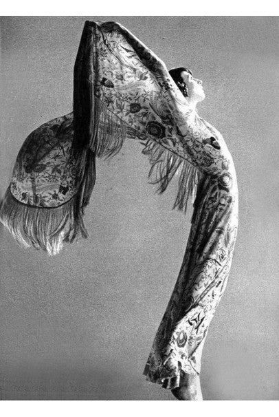 1971 Missoni Couture Colorful Floral Bird Print Silk-Jersey Fringe Caftan Gown