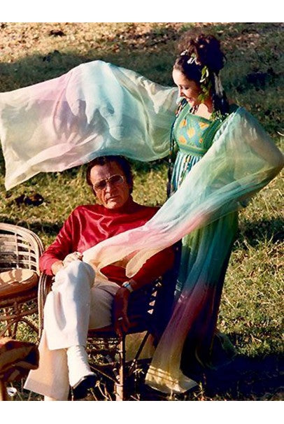 1975 Gina Fratini Elizabeth Taylor Wedding Ombre Design Chiffon