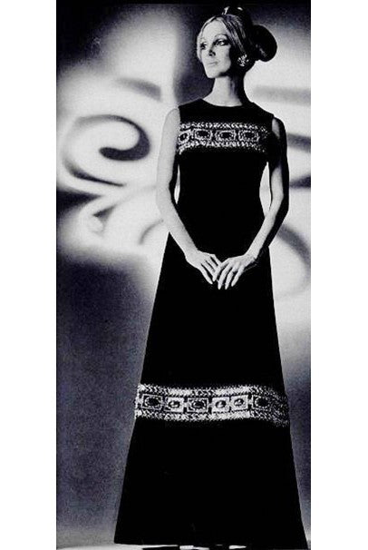 1969 Pierre Balmain Haute-Couture Green Velvet Beaded Jeweled Gown & T - Timeless Vixen 1969 Pierre Balmain Haute-Couture Green Velvet Beaded Jeweled Gown & T - Timeless Vixen