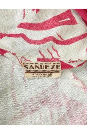 1930's Sandeze Sportswear Novelty Print Linen Backless Halter Playsuit & Jacket