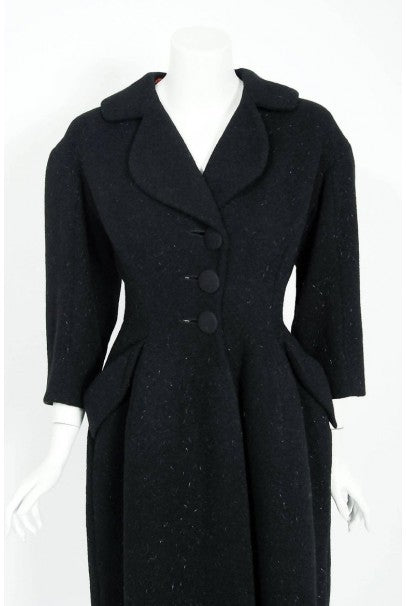 1952 Charles James Couture 'Chesterfield' Documented Museum-Held Princess Coat