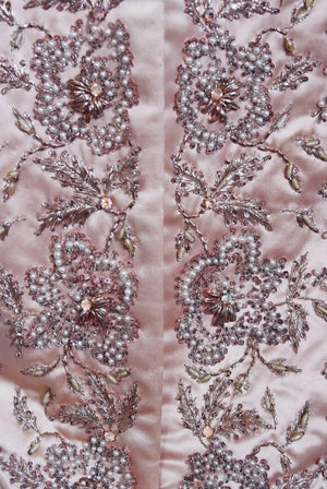 1951 Christian Dior Haute-Couture Beaded Lesage Embroidery Pink Satin Dress Coat