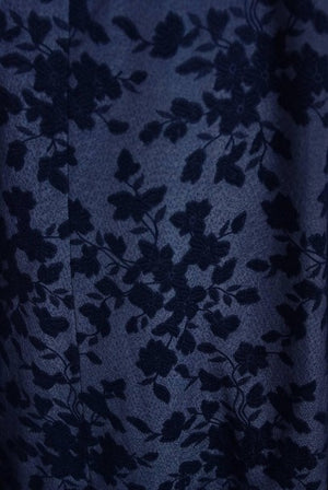 1958 Yves Saint Laurent for Christian Dior Demi Couture Blue Floral Silk Dress