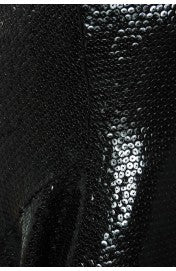 1974 Halston Black Sequin Silk Jersey Bias-Cut Plunge Hourglass Mermaid Dress