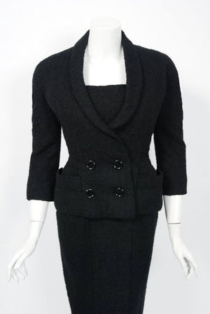 1952 Christian Dior Haute-Couture Wool Cocktail Dress & Double-Breasted Jacket