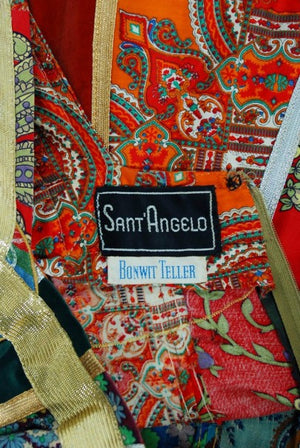 1969 Sant' Angelo Documented Colorful Patchwork Klimt Bohemian Maxi Dress