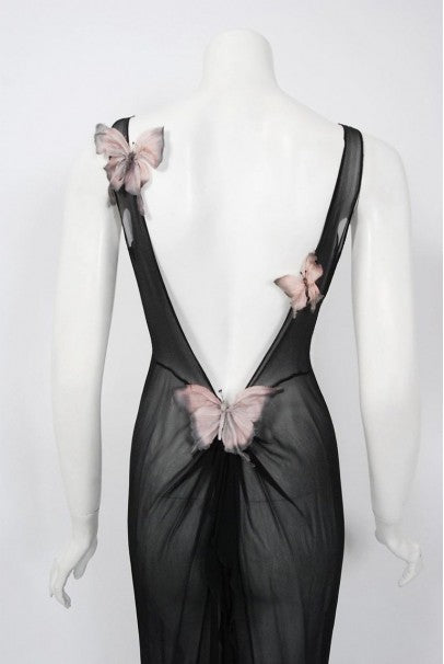 1998 Dolce & Gabbana Stromboli Collection Butterfly Chiffon Backless S - Timeless Vixen 1998 Dolce & Gabbana Stromboli Collection Butterfly Chiffon Backless S - Timeless Vixen