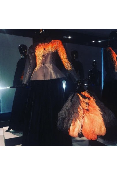 1979 Givenchy Haute Couture Novelty Feather Print Silk Jacket Blouse &amp; Skirt Set