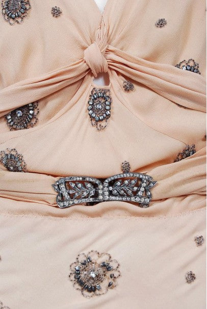 1932 Tallulah Bankhead Movie-Worn Beaded Blush Silk Bias Cut Deco Gown &amp; Jacket