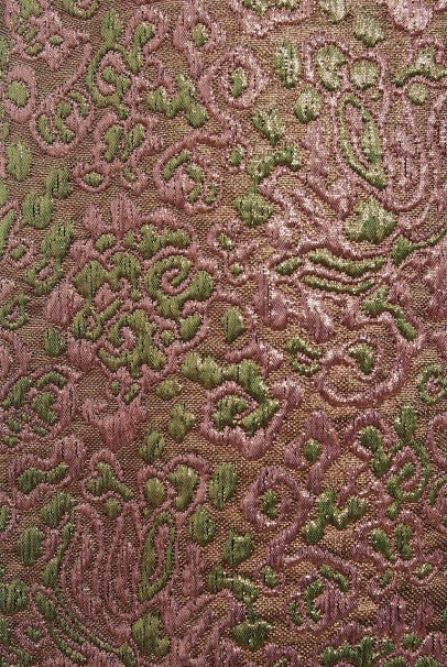 1966 Yves Saint Laurent Paris Beaded Metallic Pink Gold Brocade Cocktail Dress