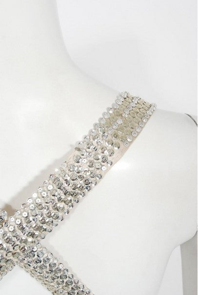 1979 Liza Minnelli Celebrity-Worn Andre Van Pier Couture Ivory Silk Beaded Dress