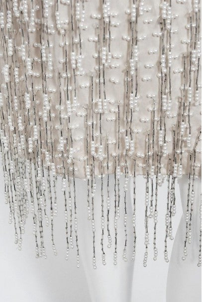 1979 Liza Minnelli Celebrity-Worn Andre Van Pier Couture Ivory Silk Beaded Dress