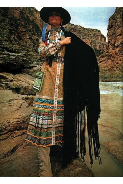 1970 Sant Angelo Documented Bohemian Print Cotton Dress Worn by Zsa Zsa Gabor