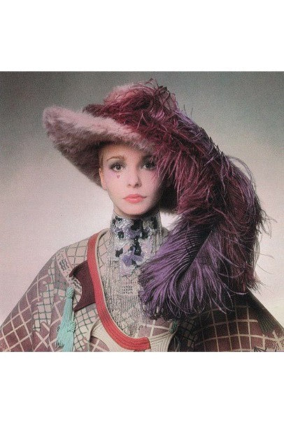 1970 Zandra Rhodes Couture Graphic Print Wool Bohemian Tassels Full-Length Cape