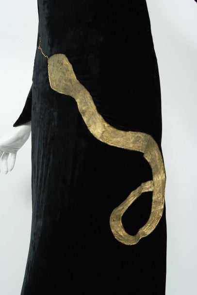 1933 Fay Wray Autographed Fashions Hand-Painted Gold Snake Velvet Gown - Timeless Vixen 1933 Fay Wray Autographed Fashions Hand-Painted Gold Snake Velvet Gown - Timeless Vixen
