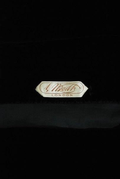 1935 House of Worth Couture Beaded Velvet &amp; Silk Illusion Belted Dress